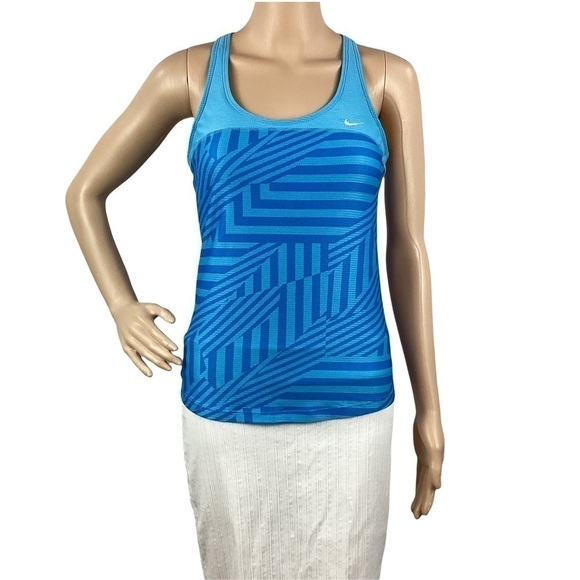 Nike Racerback Tank Top Size S Blue Fiited - Picture 1 of 7